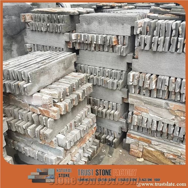 Brown Copper Quartzite Stone Veneer Siding Wall Tiles