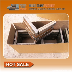 Brown Quartzite Panels Decor,Cultured Stone,Stacked Stone,Ledge Stone Corner,Wall Cladding