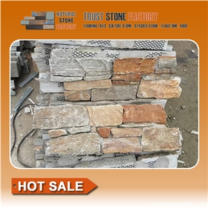 Brown Yellow Quartzite Stacked Stone Ledgestone Brown Yellow Quartzite Stacked Stone Ledgestone