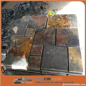 Copper Brown Slate French Pattern Wall Covering Tiles