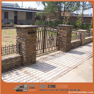 Copper Brown Slate Ledgestone Veneer Stone Panels,Culture Stone,Stacking Stone,Wall Covering Stone Veneer,Fireplace Panel Decor
