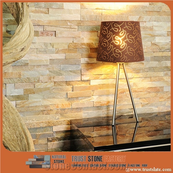 Cultural Stone Facade,Yellow Beige Golden Rainbow Sandstone Ledge Stone,Wall Covering,Stacked Stone,Fireplace Decorative,On Sale China