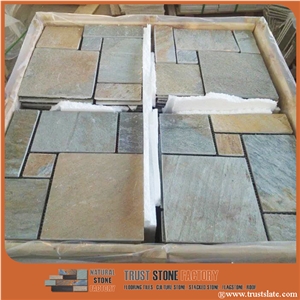 Culture Stone,Cream Yellow Beige Golden Quartzite French Pattern,Wall Tiles,Floor Covering,Walkway Paver,Courtyard Paver,Patio Pavers