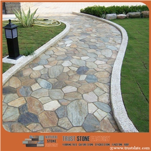 Cultured Stone,Yellow Quartzite Flagstone Pavers,Flagstone Walkway Pavers,Wall Covering,Flooring Flagstone Pavers