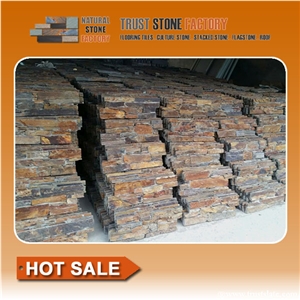 Exteria Stacked Stone Veneer Wall,Stacked Stone Panels Fireplace,Multicolor Quartzite Stacked Stone Tile
