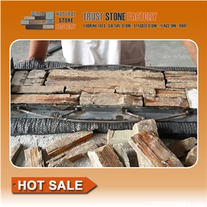 Golden Slate Stacked Stone Wall Tiles