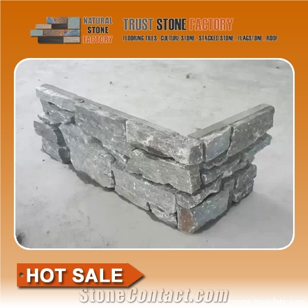 Ledge Stone Corner,Gray Brown Quartzite Ledgestone,Wall Cladding Stone,Fireplace Decoration,On Sale China