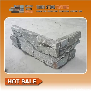 Ledge Stone Corner,Gray Brown Quartzite Ledgestone,Wall Cladding Stone,Fireplace Decoration,On Sale China