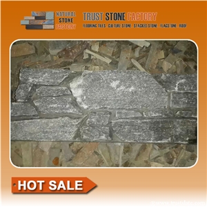 Ledge Stone Corner,Gray Brown Quartzite Ledgestone,Wall Cladding Stone,Fireplace Decoration,On Sale China