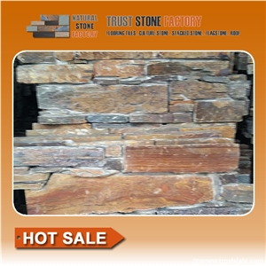 Multicolor Stacked Stone Wall,Quartzite Stacked Stone Veneer,Stacked Stone Veneer from China