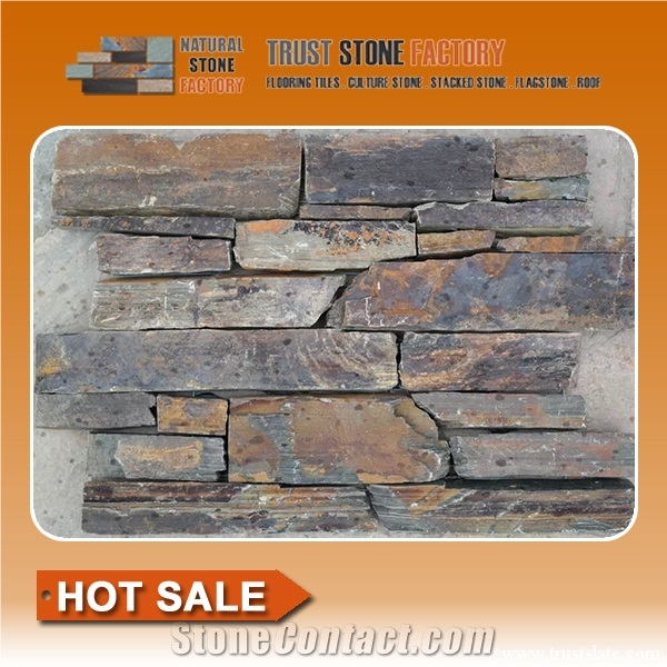 Rust Slate Ledgestone Panel Veneer