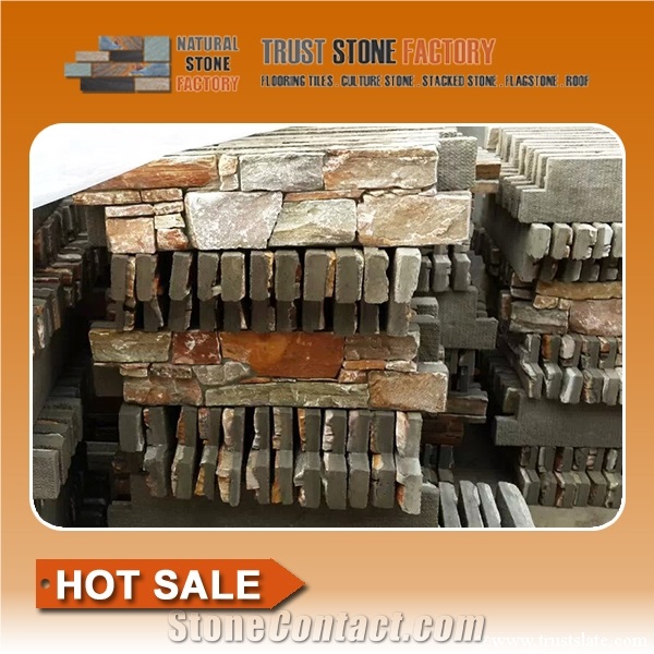 Rusty Quartzite Ledgestone Panels Decor,Cultured Stone,Stacked Stone,Ledge Stone Wall Panels
