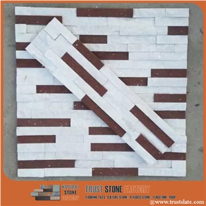 White Red Mix Quartzite Ledge Stone,Cultural Stone Facade,Stacked Stone,Wall Covering,Fireplace Decoration White Red Mix Quartzite Ledge Stone,Cultural Stone Facade,Stacked Stone,Wall Covering,Fireplace Decoration