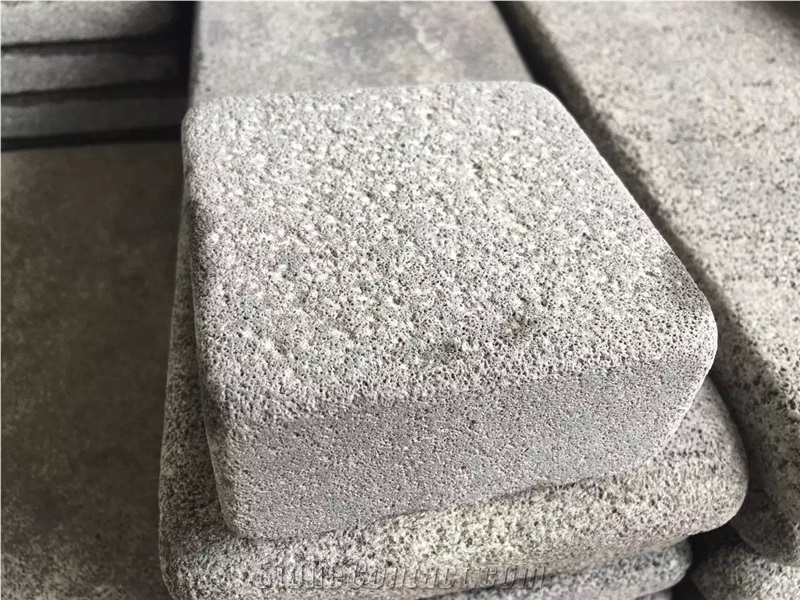 Grey Basalt Tumbled Cube, Basalt Pavers