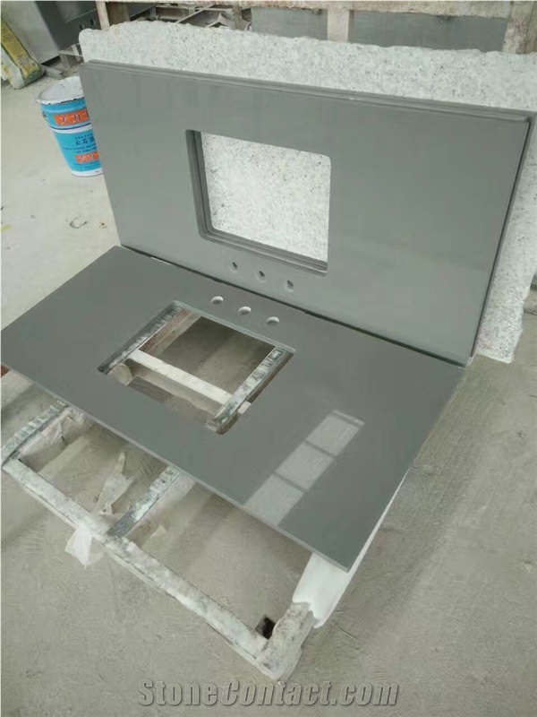 Grey Pure Quartz Standard Tops, Straight Edge Tops