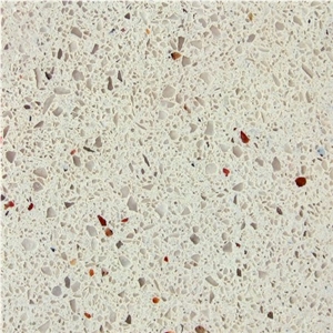 Beige Solid Surface Engineered Terrazzo Tiles