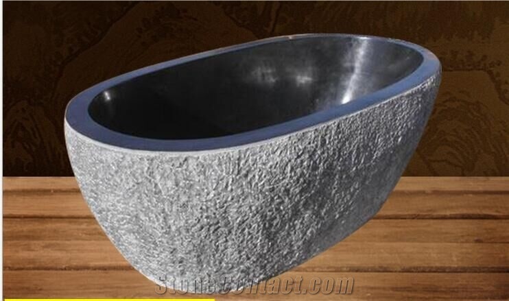 Black Granite Bathtubs Carving Stone From China