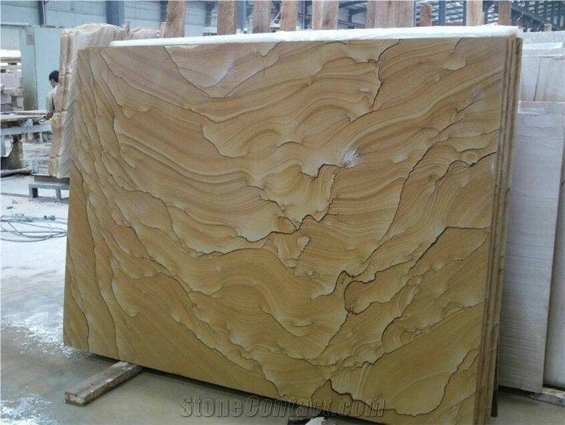 Chinese Yellow Landscape Sandstone Slabs
