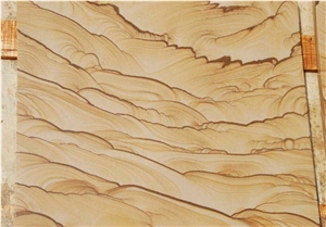 Chinese Yellow Landscape Pattern Sandstone Slabs
