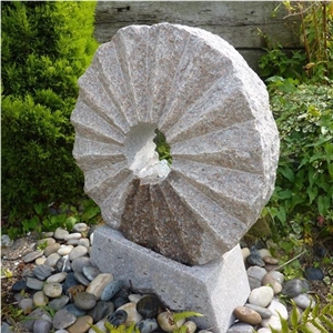 Pink Granite Rising Sun Fountain Water Feature Kit