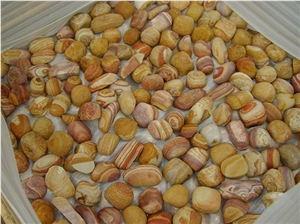 Yellow Wood Sandstone Pebble, Striped Pebbles, River Stone