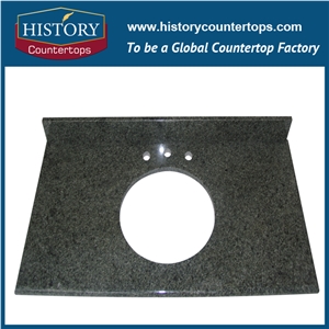 2017 Hot Sale Own Factory Good Price China Polished Sage Green Granite in Bathroom Vanity Tops Style
