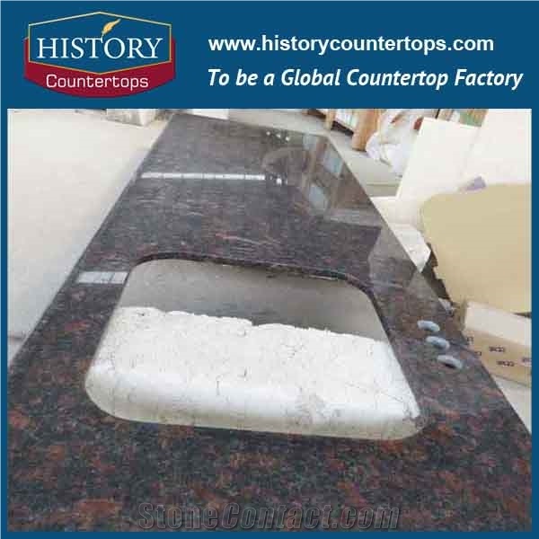 2017 Low Price Hot Sale Cheap Natural Stone,India Building Metarial,High Polished Granite,Tan Brown Color Bathroom Countertops, Vanity Tops