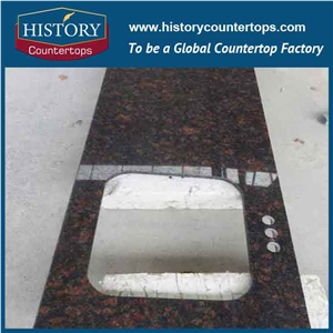 2017 Low Price Hot Sale Cheap Natural Stone,India Building Metarial,High Polished Granite,Tan Brown Color Bathroom Countertops, Vanity Tops