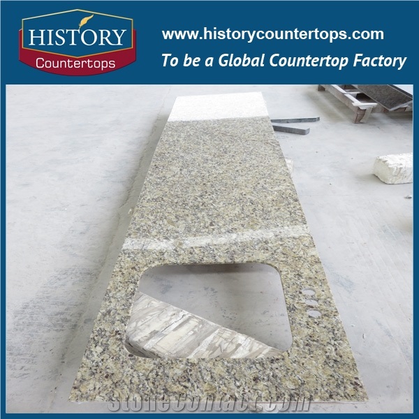 2017 Low Price Hot Sale High Quality Brazil Giallo Ornamental Yellow Granite for Kitchen Countertops, Solid Bar Tops,Kitchen Worktops