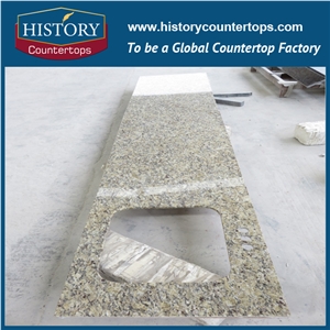 2017 Low Price Hot Sale High Quality Brazil Giallo Ornamental Yellow Granite for Kitchen Countertops, Solid Bar Tops,Kitchen Worktops