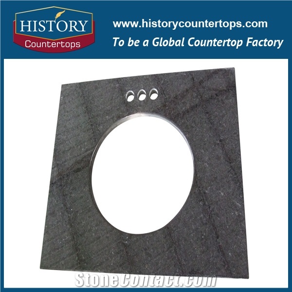 2017best Selling High Polished and Low Price Granite,Black Pearl Granite Bathroom Countertop, Solid Surface and Coustom Vanity Tops