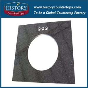 2017best Selling High Polished and Low Price Granite,Black Pearl Granite Bathroom Countertop, Solid Surface and Coustom Vanity Tops