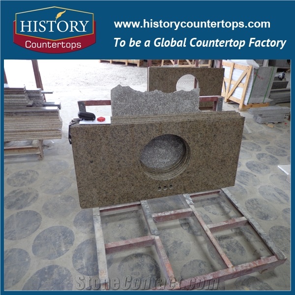 2017best Selling High Polished and Low Price Granite,Tropic Brown Granite Bathroom Countertop, Solid Surface and Coustom Vanity Tops