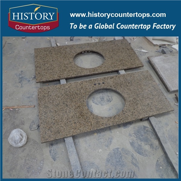 2017best Selling High Polished and Low Price Granite,Tropic Brown Granite Bathroom Countertop, Solid Surface and Coustom Vanity Tops
