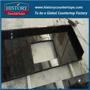 Angola Brown Stone Granite Vanity Tops Best Price Natural Stone, Engineered Bathroom Tops for Multi-Family and Hospitality Projects