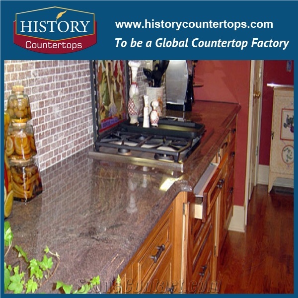 Cheap Kitchen Tops for Granite, Engineered Countertops Polished Surface Tops with Custom Edging for Hospitality Projects