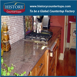 Cheap Kitchen Tops for Granite, Engineered Countertops Polished Surface Tops with Custom Edging for Hospitality Projects