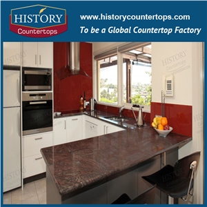 Cheap Kitchen Tops for Granite, Engineered Countertops Polished Surface Tops with Custom Edging for Hospitality Projects