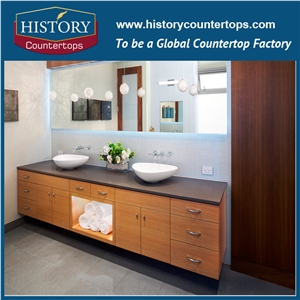 China Factory Shasta Brown Artificial Quartz Engineered Stone Bathroom Countertops,Solid Surface Vanity Top,Custom for Hospitality & Multi-Family Projects