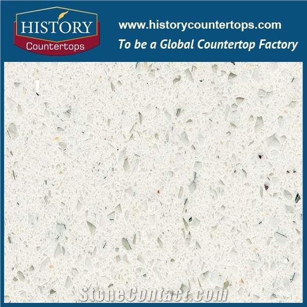 China Factory White Galaxy Artificial Quartz Engineered Stone Bathroom Countertops,Solid Surface Vanity Top,Custom for Hospitality & Multi-Family Projects