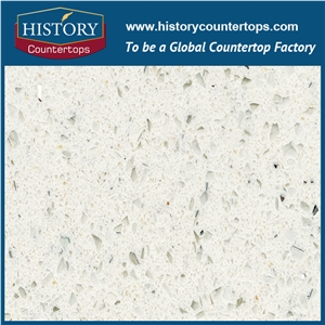 China Factory White Galaxy Artificial Quartz Engineered Stone Bathroom Countertops,Solid Surface Vanity Top,Custom for Hospitality & Multi-Family Projects