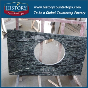 China High Polished Granite India Green Granite Bathroom Countertops, Solid Surface Building Stone, Custom Vanity Tops for Sales