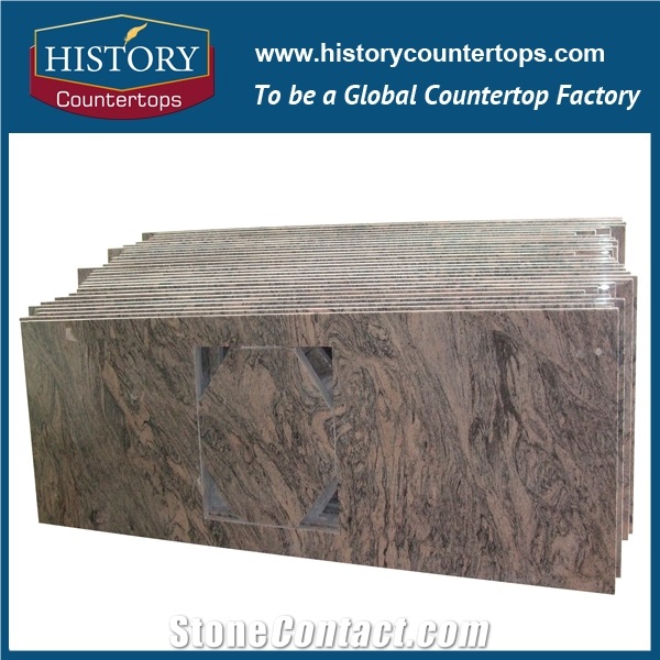 China Natural Stone Granite Multicolor Grain / Sand Ripple Granite Building Materials for Kitchen Countertop, Kitchen Island,Polished Tiles Slabs for Hotel & Multi-Family Projects