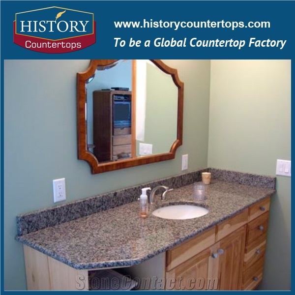 Chinese Supplier High Polished Surface Finish Best Quelity and Low Price Caladonia Grey Granite Bathroom Countertop, Custom Vaniy Tops for Sales
