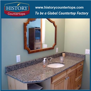 Chinese Supplier High Polished Surface Finish Best Quelity and Low Price Caladonia Grey Granite Bathroom Countertop, Custom Vaniy Tops for Sales