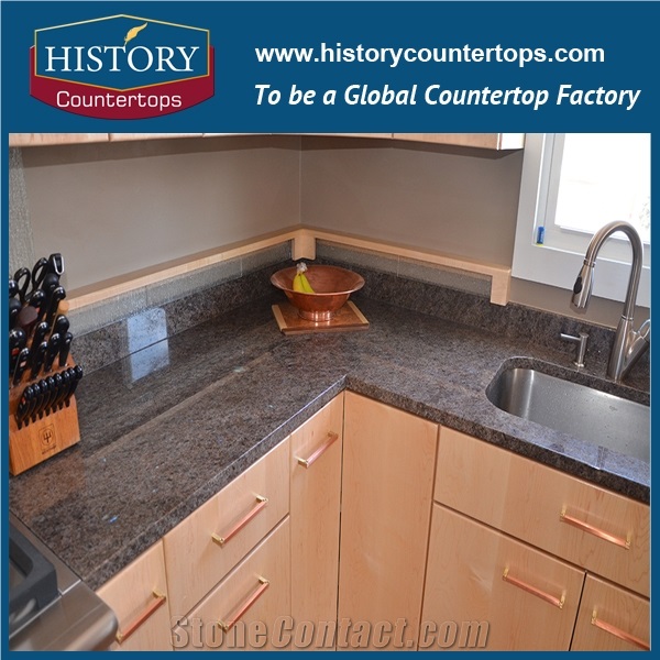Chinese Supplier High Polished Surface Finish Best Quelity and Low Price Labrador Antico Brown Granite Kitchen Countertop, Custom Island Tops for Sales