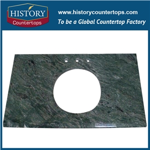 Chinese Supplier Hot Sale China High Polished Granite, Own Quarries Green Granite,Cheap Jade Green a Granite Bathroom Countertops, Custom Vanity Tops
