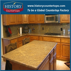 Chinese Supplier Natural Building Material,Brazil Giallo California Yellow Granite Kitchen Countertops, Kitchen Island Top and Bar Top for Sales