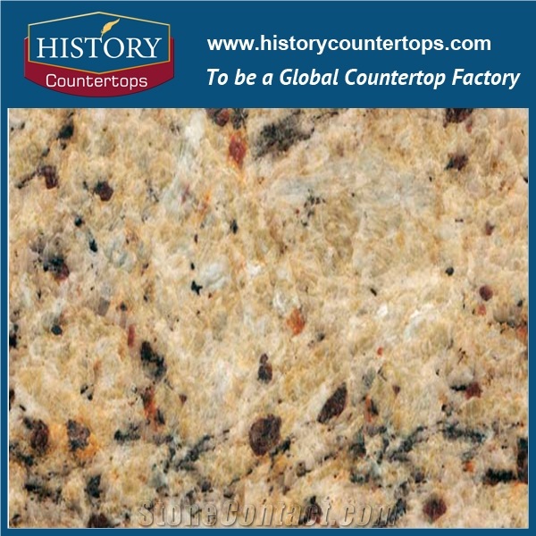 High Quality and Low Price Brazil Yellow Granite, Solid Surface Building Material for Kitchen Countertops, Bench Tops, Kitchen Bar Top, Worktops