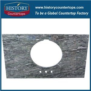 Hot Sales China Natural Stone,Green Color Granite,Multicolor Green Granite,High Polished Bathroom Countertops, Custom Vanity Top